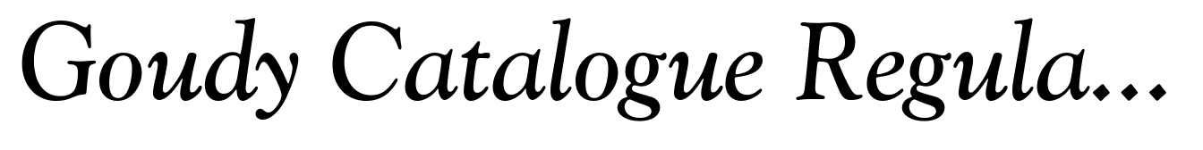 Goudy Catalogue Regular Italic